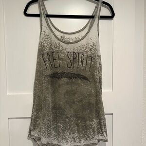 Loose fitting vintage distressed tank top